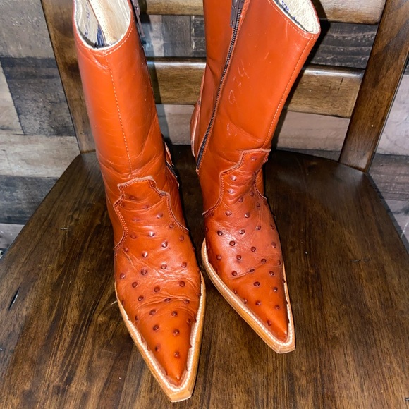 Jar boots hand made burnt orange red color - Picture 2 of 9